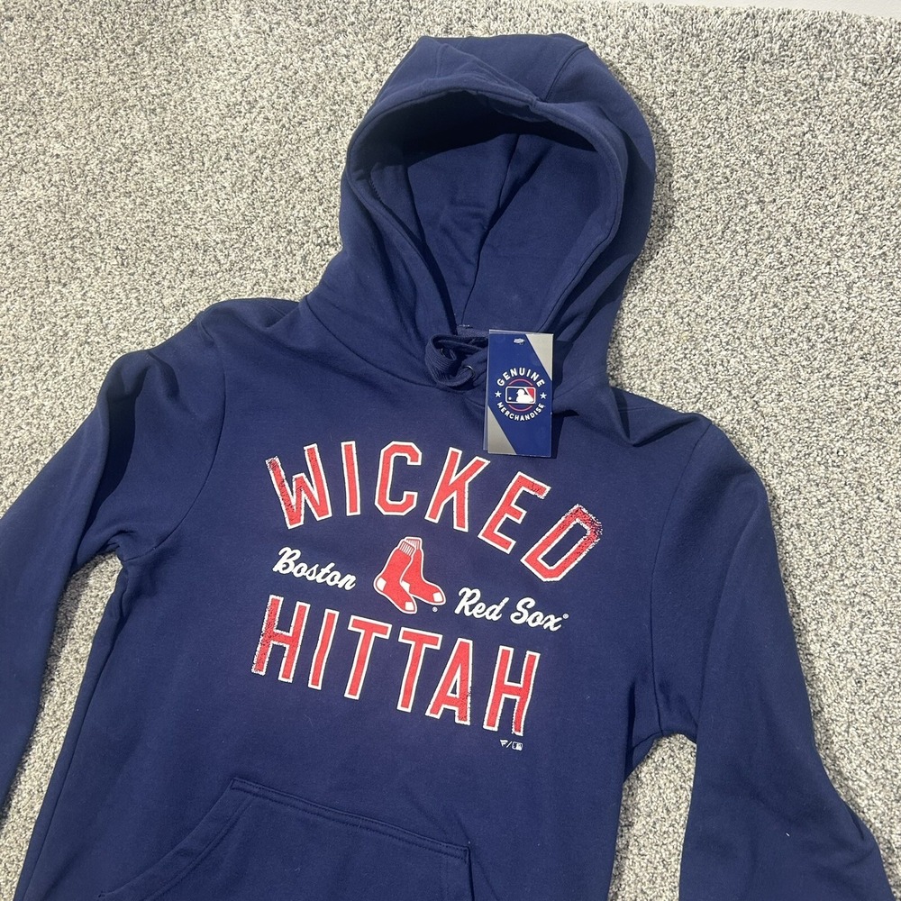 Men's Navy Boston Red‎ Sox Wicked Hittah Pullover Hoodie Fanatics NFL